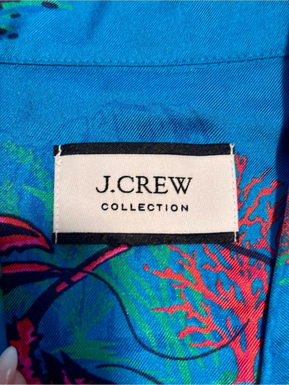 J. Crew Collection silk twill shirt in lobster print - Picture 3 of 7